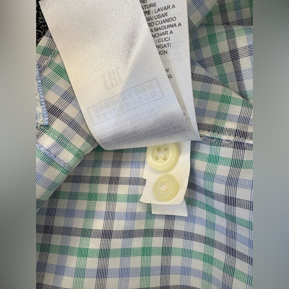 Banana Republic Men’s Green/Black/Blue Plaid Shirt Size L - Picture 6 of 6